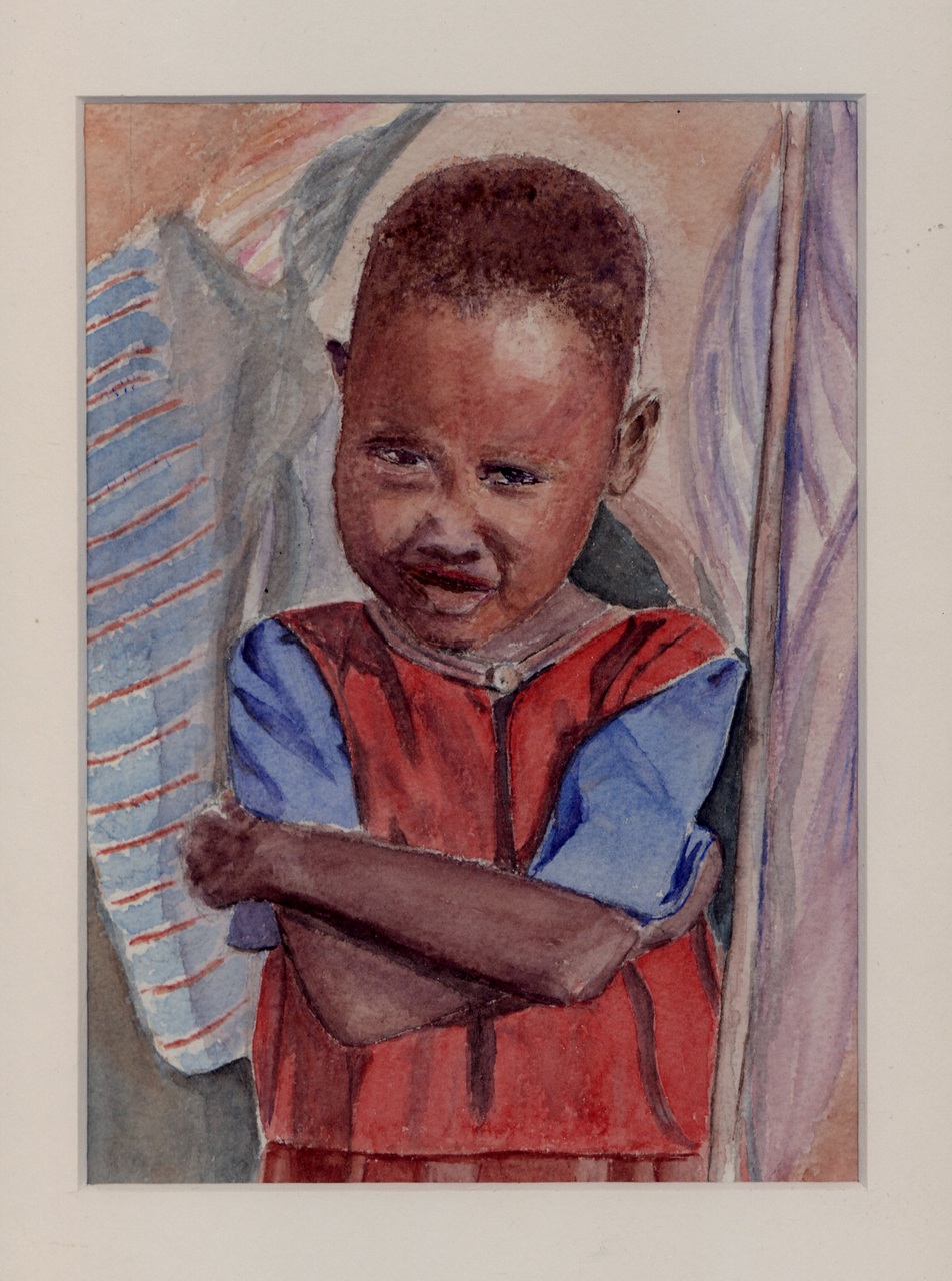 Enfant de Tanzanie - Aquarelle copyright Christiane Rau 2017