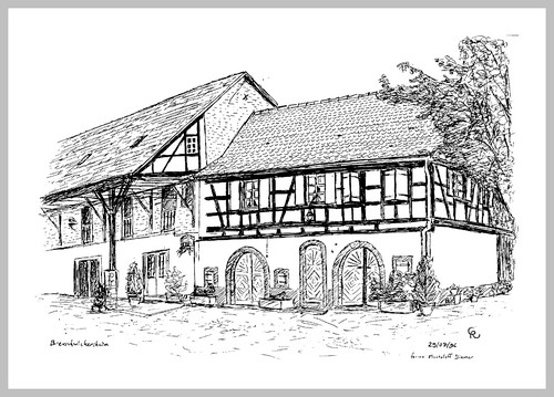 Gîte Diemer à Breuschwickersheim (Alsace) - Dessin © Christian Rau 1995