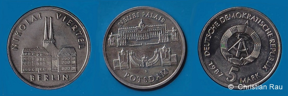 Médailles émises pour le Nouveau château de Potsdam et les 750 ans de Berlin