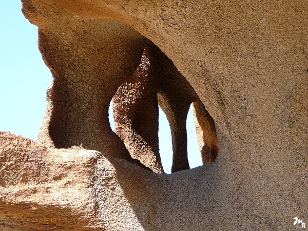 Granit étonamment sculpté par l'érosion, dans le Bloedskoppe