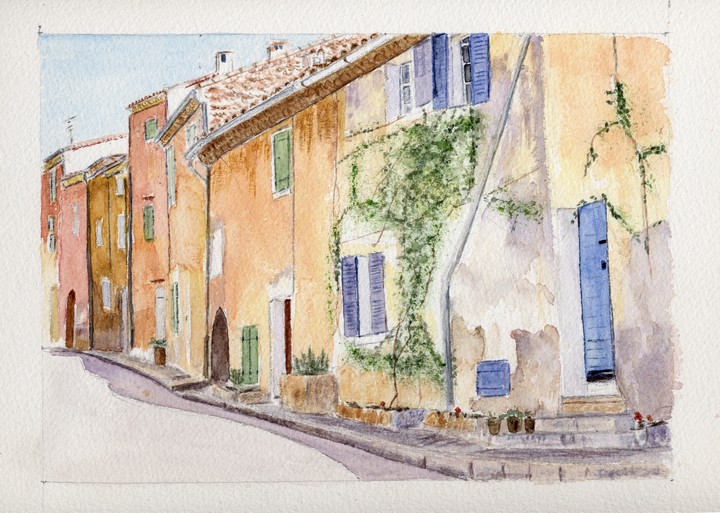 Rue provençale d'après carte postale - © Christtiane Rau 2008