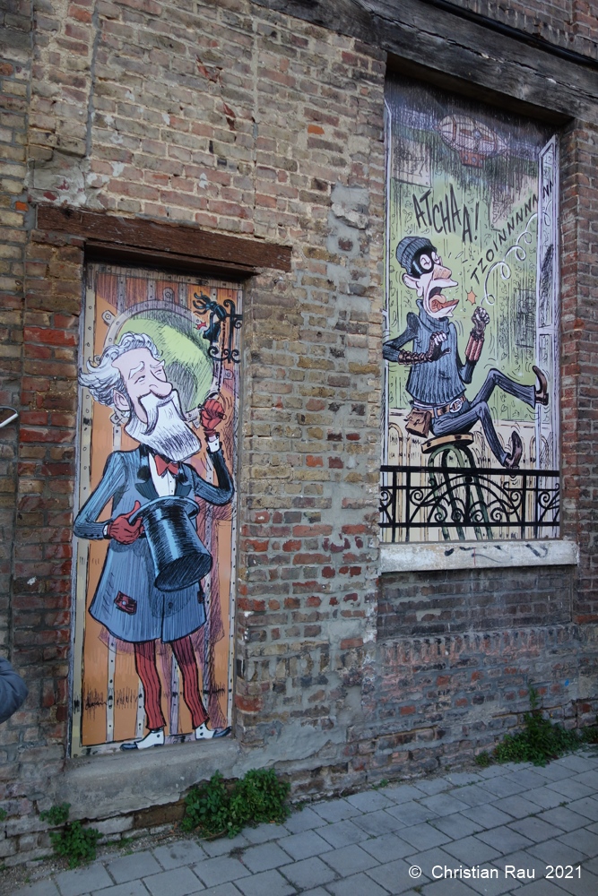 Street art sur les maisons murées jouxtant le nouveau quartier de la gare  - C. Rau 2021-10