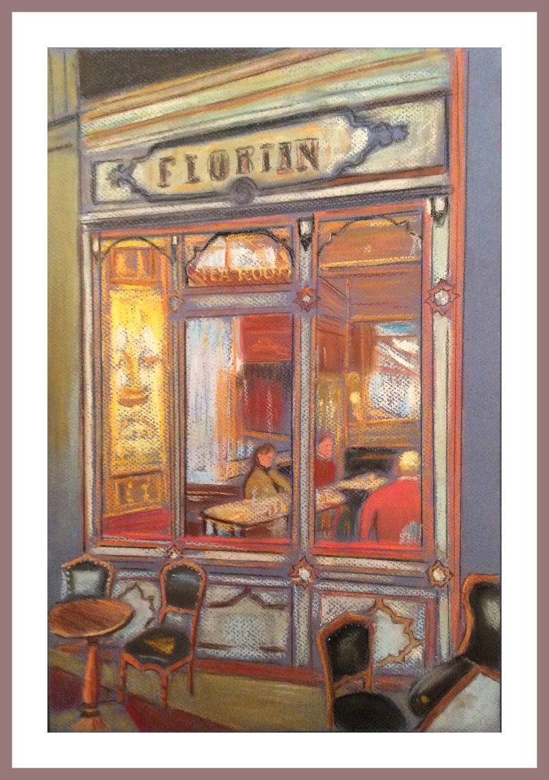 Le café Florian, Venise - Pastel © 2018-05 Christiane Rau
